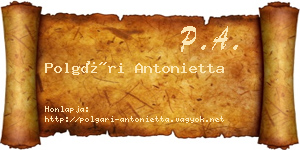 Polgári Antonietta névjegykártya